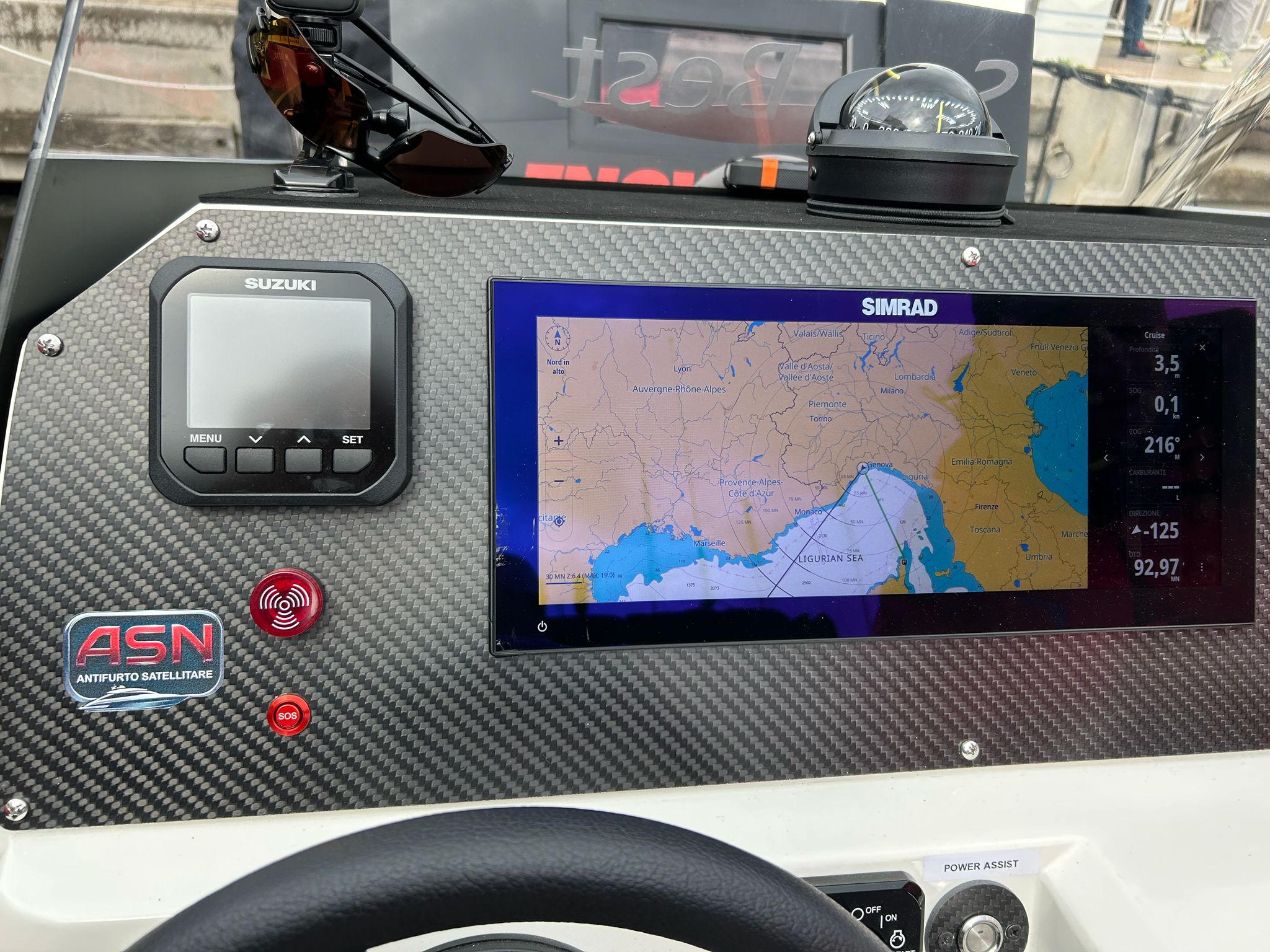 Console di comando con dashboard e dispositivo ASN